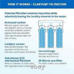 Aquasana 3-Stage Max Flow Claryum Under Sink Water Filter System AQ-5300+, White