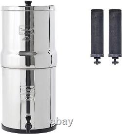 Big Berkey Gravity Fed Water Filter System with Set of 2 Black Elements NEW