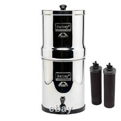 Big Berkey Gravity Fed Water Filter System with Set of 2 Black Elements NEW