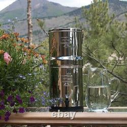 Big Berkey Gravity Fed Water Filter System with Set of 2 Black Elements NEW