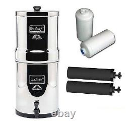 Big Berkey Water Filter System with2 Black & 2PF-2 Filters Purification elements