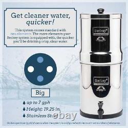 Big Berkey Water Filter with 2 Black Berkey Purifiers NEW
