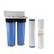 Big Blue 20x4.5 Whole House Water Filter 2 stage System 1 Ports Double ORing