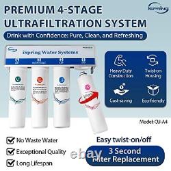 CU-A4 0.01? M Ultra-Filtration Under Sink Water Filter System Tankless 4-Stage