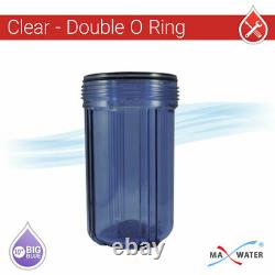 Clear 10x4.5 BB 1 Port Whole House Water Filter System + Gauges