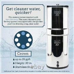 Crown Berkey Water Filter with 4 Black Filters FREE Shipping