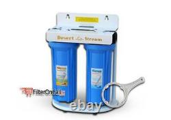 Desert Stream 2 Stage Mobile Home Water Filter System Slim Portable 3/4 ports