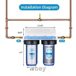 Geekpure 2 Stage Whole House Water Filter System-1 NPT 4.5 x 10 with PP Carbon