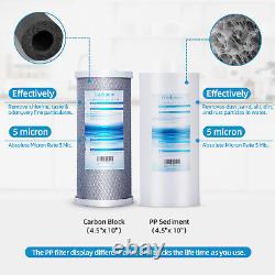 Geekpure 2 Stage Whole House Water Filter System-1 NPT 4.5 x 10 with PP Carbon