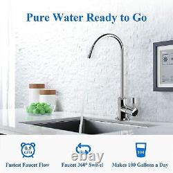 Geekpure 4 Stage Portable Countertop RO Water Filter System 100 GPD with Tank
