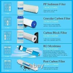 Geekpure 5-Stage Reverse Osmosis Drinking Water Filter System with Pump and E