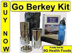 Go Berkey Kit Water Purification-Includes Sport Bottle-Black Filter-Primer