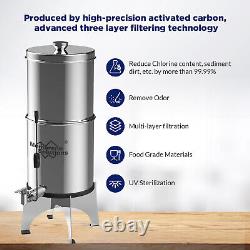 Gravity-Fed Water Filter UV Countertop System with3 Purification Filters Home&RV