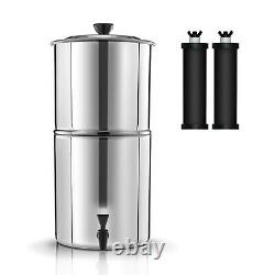 Gravity Water Filter System Purewell 2.25 Gallon Stainless Steel Countertop New