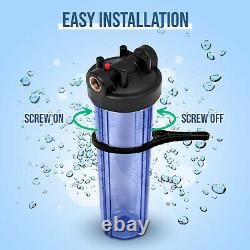 High Capacity Transparent Whole House Water Filter System with Pleated Sediment