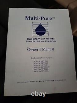 Multi-Pure Filter Model MP750SB Below Sink Stainless Steel Drinking Water System