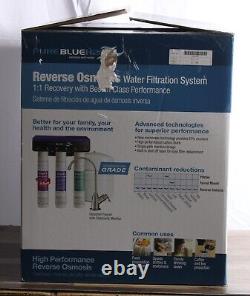 NEW Pure Blue H2O Reverse Osmosis 3 Stage Water Filtration System with Faucet