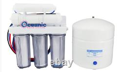 Oceanic 5 Stage 75 GPD RO Reverse Osmosis Water Filter System withClear Housing