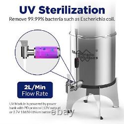 Outdoor UV Gravity-fed Water Filter System 2.25G Stainless-steel System