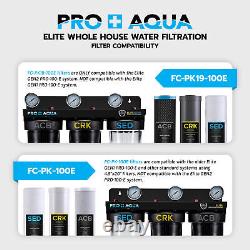 PRO+AQUA ELITE GEN2 Whole House 3 Stage Well Water Filter System, Gauges, 1