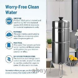 ProOne Big+ Stainless-Steel Gravity Water Filter System with 7 element filters