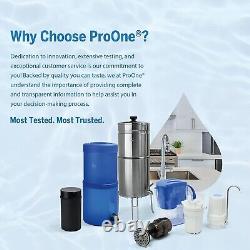 ProOne Traveler+ Gravity Water Filter System with (1) 5 Filter Pitche Replacement