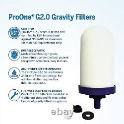 ProOne Traveler+ Stainless Steel Gravity Water Filter System with 5 inch Filter