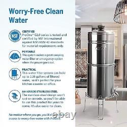 ProOne Waterdrop Gravity-fed Water Filter System, Stainless-steel System-with2-7