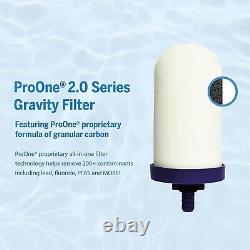 ProOne Waterdrop Gravity-fed Water Filter System, Stainless-steel System-with2-7