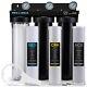 Pro Aqua ELITE 3 Stage Whole House Well Water Filter System, Gauges, 1 Ports