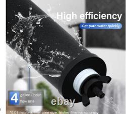 Purewell 2.25 Gallon Stainless Steel Gravity Water Filter System w 2 Black filte