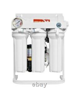 RO Reverse Osmosis Water Filter 5 Stage System 400 GPD-Booster Pump & PSI Gauge