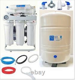 RO Reverse Osmosis Water Filter System 200 GPD Booster Pump 10 Gallon Tank