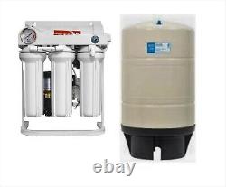 RO Reverse Osmosis Water Filter System 500 GPD Booster Pump RO Tank 20 Gallon