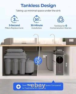 Reinmoson Reverse Osmosis System, 8 Stage Tankless NSF Certified Water Filter