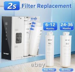 Reverse Osmosis System Water Filter (1000 GPD Black) Under Sink Water Purifier