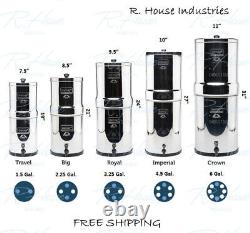 Royal Berkey Water Filter Purification System 2 Black Filters FREE Shipping New