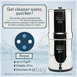 Royal Berkey Water Filter with 4 Black Berkey Purifiers NEW