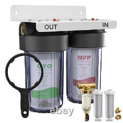 SimPure 2-Stage Whole House Water Filter System Spin Down Sediment Filter 1 NPT