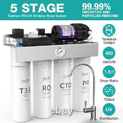 SimPure 5 Stage UV RO Reverse Osmosis Drinking Water Filter System Extra Filters