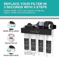 SimPure 8 Stage 400G UV pH+ Remineralization Reverse Osmosis Water Filter System