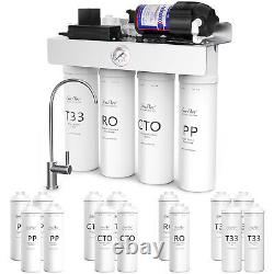 SimPure T1-400GPD 5 Stage UV Tankless Reverse Osmosis RO Water Filtration System
