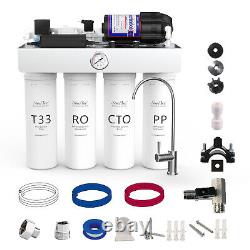 SimPure T1-400 UV Reverse Osmosis Water Filter System Under Sink 0 TDS +7Filter