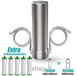 SimPure V7 Under Sink Water Filter System 20K Gallons Stainless Steel +5Filters