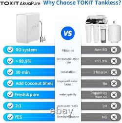 TOKIT Akupure U1 Reverse Osmosis Water Filter, U1 Alkaline Mineral Under Sink