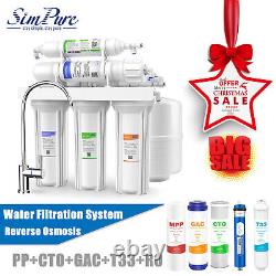 TO PR 75 GPD 5 Stage Reverse Osmosis Water Filtration System Undersink Filter