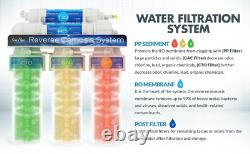 To PR T2 5 Stage Reverse Osmosis Drinking Water Filter System 100GPD RO Purifier