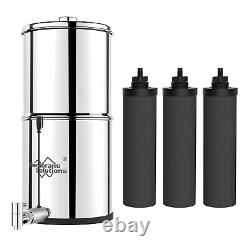 UV Gravity-Fed Water Filter System with3 Purification Filters Home Camping, 2.25G