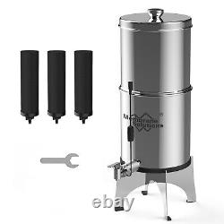 UV Gravity-Fed Water Filter System with 3 Purification Filters for Home Camping