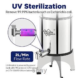 UV Gravity Water Filter System, Filtration Bucket, 6pcs Water Filters Replacements